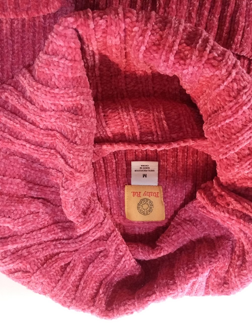Ruby Rd. Women's Pink Polyester Knit Ribbed Turtleneck Pullover Sweater M - Picture 5 of 7